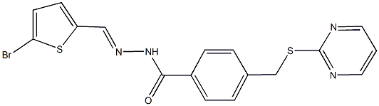 N'-[(5-bromo-2-thienyl)methylene]-4-[(2-pyrimidinylsulfanyl)methyl]benzohydrazide Struktur