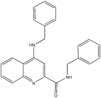 N-benzyl-4-(benzylamino)-2-quinolinecarboxamide Struktur