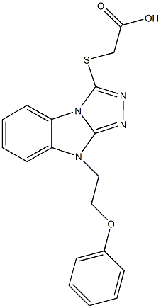 {[9-(2-phenoxyethyl)-9H-[1,2,4]triazolo[4,3-a]benzimidazol-3-yl]sulfanyl}acetic acid Struktur