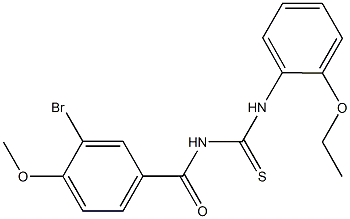 N-(3-bromo-4-methoxybenzoyl)-N'-(2-ethoxyphenyl)thiourea Struktur