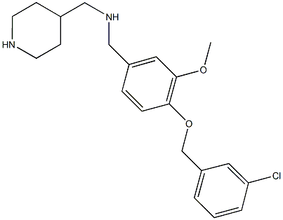 N-{4-[(3-chlorobenzyl)oxy]-3-methoxybenzyl}-N-(4-piperidinylmethyl)amine Struktur