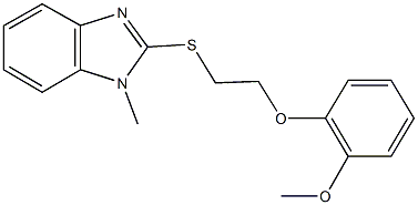 2-{[2-(2-methoxyphenoxy)ethyl]sulfanyl}-1-methyl-1H-benzimidazole Struktur