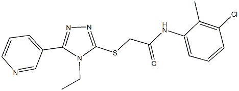 N-(3-chloro-2-methylphenyl)-2-[(4-ethyl-5-pyridin-3-yl-4H-1,2,4-triazol-3-yl)sulfanyl]acetamide Struktur