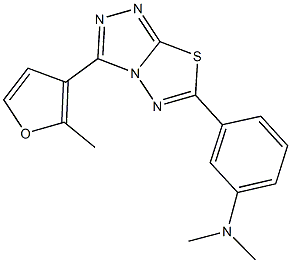 N,N-dimethyl-N-{3-[3-(2-methyl-3-furyl)[1,2,4]triazolo[3,4-b][1,3,4]thiadiazol-6-yl]phenyl}amine Struktur