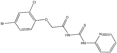 N-[(4-bromo-2-chlorophenoxy)acetyl]-N'-(2-pyridinyl)thiourea Struktur