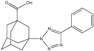 3-(5-phenyl-2H-tetraazol-2-yl)-1-adamantanecarboxylic acid Struktur