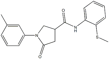 1-(3-methylphenyl)-N-[2-(methylsulfanyl)phenyl]-5-oxo-3-pyrrolidinecarboxamide Struktur