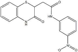 N-{3-nitrophenyl}-2-(3-oxo-3,4-dihydro-2H-1,4-benzothiazin-2-yl)acetamide Struktur