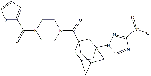 1-(2-furoyl)-4-[(3-{3-nitro-1H-1,2,4-triazol-1-yl}-1-adamantyl)carbonyl]piperazine Struktur