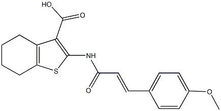 2-{[3-(4-methoxyphenyl)acryloyl]amino}-4,5,6,7-tetrahydro-1-benzothiophene-3-carboxylic acid Struktur