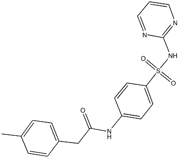 2-(4-methylphenyl)-N-{4-[(2-pyrimidinylamino)sulfonyl]phenyl}acetamide Struktur