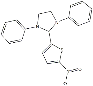 2-{5-nitro-2-thienyl}-1,3-diphenylimidazolidine Struktur