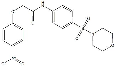 2-{4-nitrophenoxy}-N-[4-(4-morpholinylsulfonyl)phenyl]acetamide Struktur