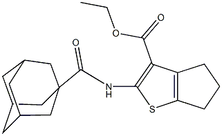 ethyl 2-[(1-adamantylcarbonyl)amino]-5,6-dihydro-4H-cyclopenta[b]thiophene-3-carboxylate Struktur