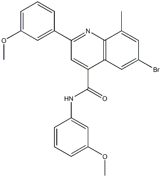 6-bromo-N,2-bis(3-methoxyphenyl)-8-methyl-4-quinolinecarboxamide Struktur