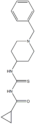 N-(1-benzyl-4-piperidinyl)-N'-(cyclopropylcarbonyl)thiourea Struktur