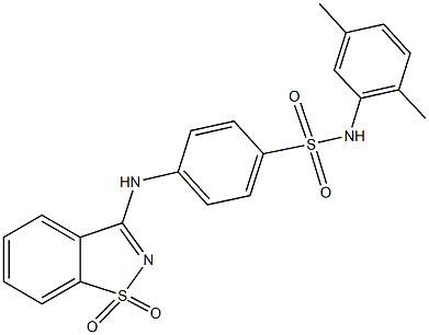 N-(2,5-dimethylphenyl)-4-[(1,1-dioxido-1,2-benzisothiazol-3-yl)amino]benzenesulfonamide Struktur