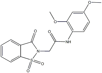 N-(2,4-dimethoxyphenyl)-2-(1,1-dioxido-3-oxo-1,2-benzisothiazol-2(3H)-yl)acetamide Struktur