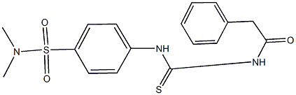 N,N-dimethyl-4-({[(phenylacetyl)amino]carbothioyl}amino)benzenesulfonamide Struktur