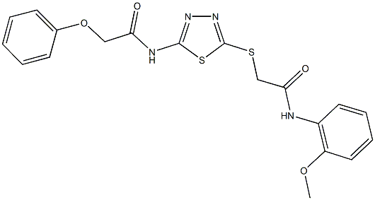 N-(5-{[2-(2-methoxyanilino)-2-oxoethyl]sulfanyl}-1,3,4-thiadiazol-2-yl)-2-phenoxyacetamide Struktur