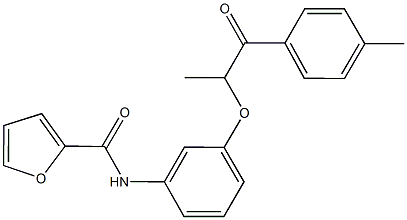 N-{3-[1-methyl-2-(4-methylphenyl)-2-oxoethoxy]phenyl}-2-furamide Struktur