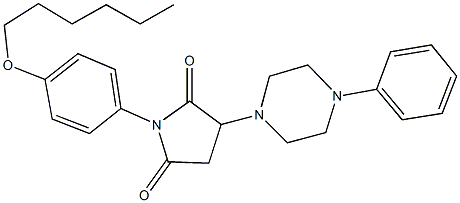 1-[4-(hexyloxy)phenyl]-3-(4-phenyl-1-piperazinyl)-2,5-pyrrolidinedione Struktur