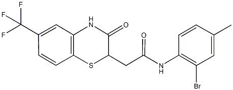 N-(2-bromo-4-methylphenyl)-2-[3-oxo-6-(trifluoromethyl)-3,4-dihydro-2H-1,4-benzothiazin-2-yl]acetamide Struktur