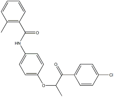 N-{4-[2-(4-chlorophenyl)-1-methyl-2-oxoethoxy]phenyl}-2-methylbenzamide Struktur