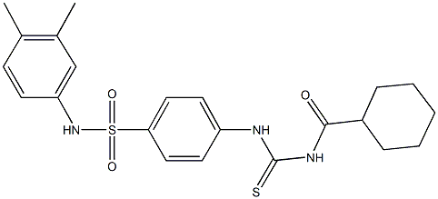 4-({[(cyclohexylcarbonyl)amino]carbothioyl}amino)-N-(3,4-dimethylphenyl)benzenesulfonamide Struktur