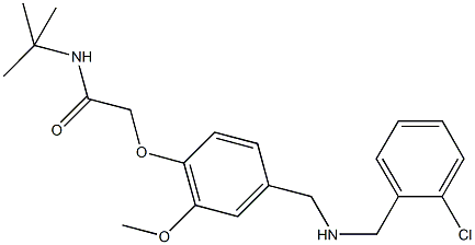 N-(tert-butyl)-2-(4-{[(2-chlorobenzyl)amino]methyl}-2-methoxyphenoxy)acetamide Struktur