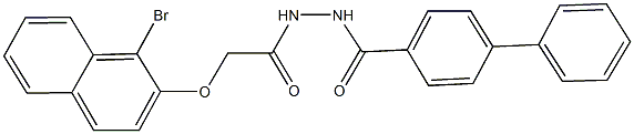 N'-([1,1'-biphenyl]-4-ylcarbonyl)-2-[(1-bromo-2-naphthyl)oxy]acetohydrazide Struktur