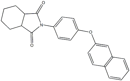 2-[4-(2-naphthyloxy)phenyl]hexahydro-1H-isoindole-1,3(2H)-dione Struktur