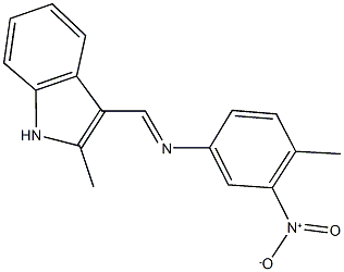 3-[({3-nitro-4-methylphenyl}imino)methyl]-2-methyl-1H-indole Struktur