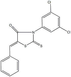 5-benzylidene-3-(3,5-dichlorophenyl)-2-thioxo-1,3-thiazolidin-4-one Struktur