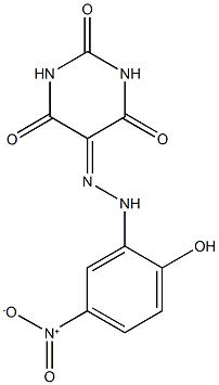 2,4,5,6(1H,3H)-pyrimidinetetrone 5-({2-hydroxy-5-nitrophenyl}hydrazone) Struktur