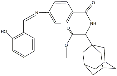 methyl 1-adamantyl({4-[(2-hydroxybenzylidene)amino]benzoyl}amino)acetate Struktur