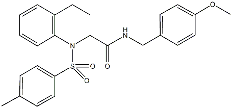 2-{2-ethyl[(4-methylphenyl)sulfonyl]anilino}-N-(4-methoxybenzyl)acetamide Struktur