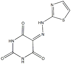 2,4,5,6(1H,3H)-pyrimidinetetrone 5-(1,3-thiazol-2-ylhydrazone) Struktur