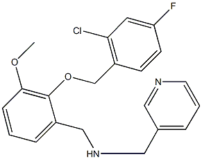 N-{2-[(2-chloro-4-fluorobenzyl)oxy]-3-methoxybenzyl}-N-(3-pyridinylmethyl)amine Struktur