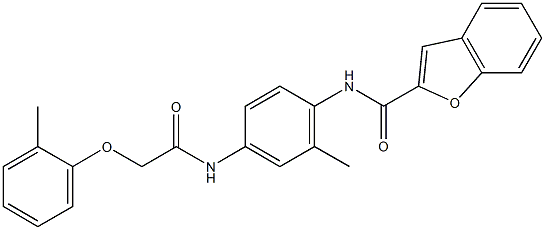 N-(2-methyl-4-{[(2-methylphenoxy)acetyl]amino}phenyl)-1-benzofuran-2-carboxamide Struktur