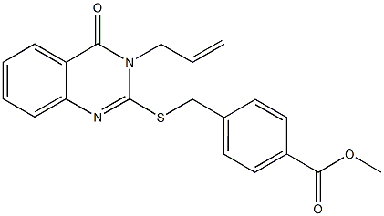 methyl 4-{[(3-allyl-4-oxo-3,4-dihydro-2-quinazolinyl)sulfanyl]methyl}benzoate Struktur