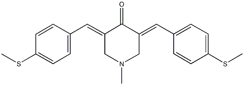 1-methyl-3,5-bis[4-(methylsulfanyl)benzylidene]-4-piperidinone Struktur