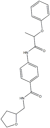 4-[(2-phenoxypropanoyl)amino]-N-(tetrahydro-2-furanylmethyl)benzamide Struktur