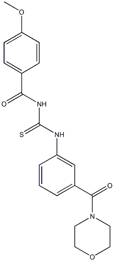 N-(4-methoxybenzoyl)-N'-[3-(4-morpholinylcarbonyl)phenyl]thiourea Struktur