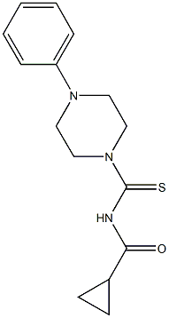 N-[(4-phenyl-1-piperazinyl)carbothioyl]cyclopropanecarboxamide Struktur