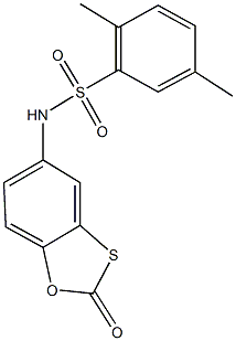 2,5-dimethyl-N-(2-oxo-1,3-benzoxathiol-5-yl)benzenesulfonamide Struktur