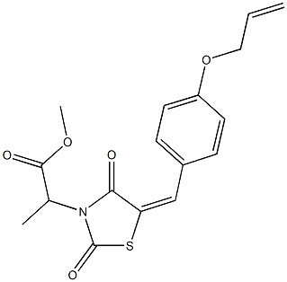 methyl 2-{5-[4-(allyloxy)benzylidene]-2,4-dioxo-1,3-thiazolidin-3-yl}propanoate Struktur