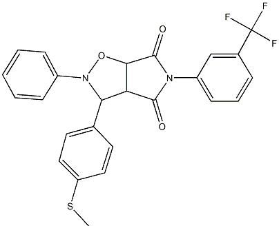 3-[4-(methylsulfanyl)phenyl]-2-phenyl-5-[3-(trifluoromethyl)phenyl]dihydro-2H-pyrrolo[3,4-d]isoxazole-4,6(3H,5H)-dione Struktur