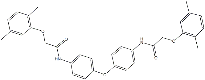 2-(2,5-dimethylphenoxy)-N-[4-(4-{[(2,5-dimethylphenoxy)acetyl]amino}phenoxy)phenyl]acetamide Struktur