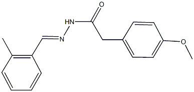 2-(4-methoxyphenyl)-N'-(2-methylbenzylidene)acetohydrazide Struktur